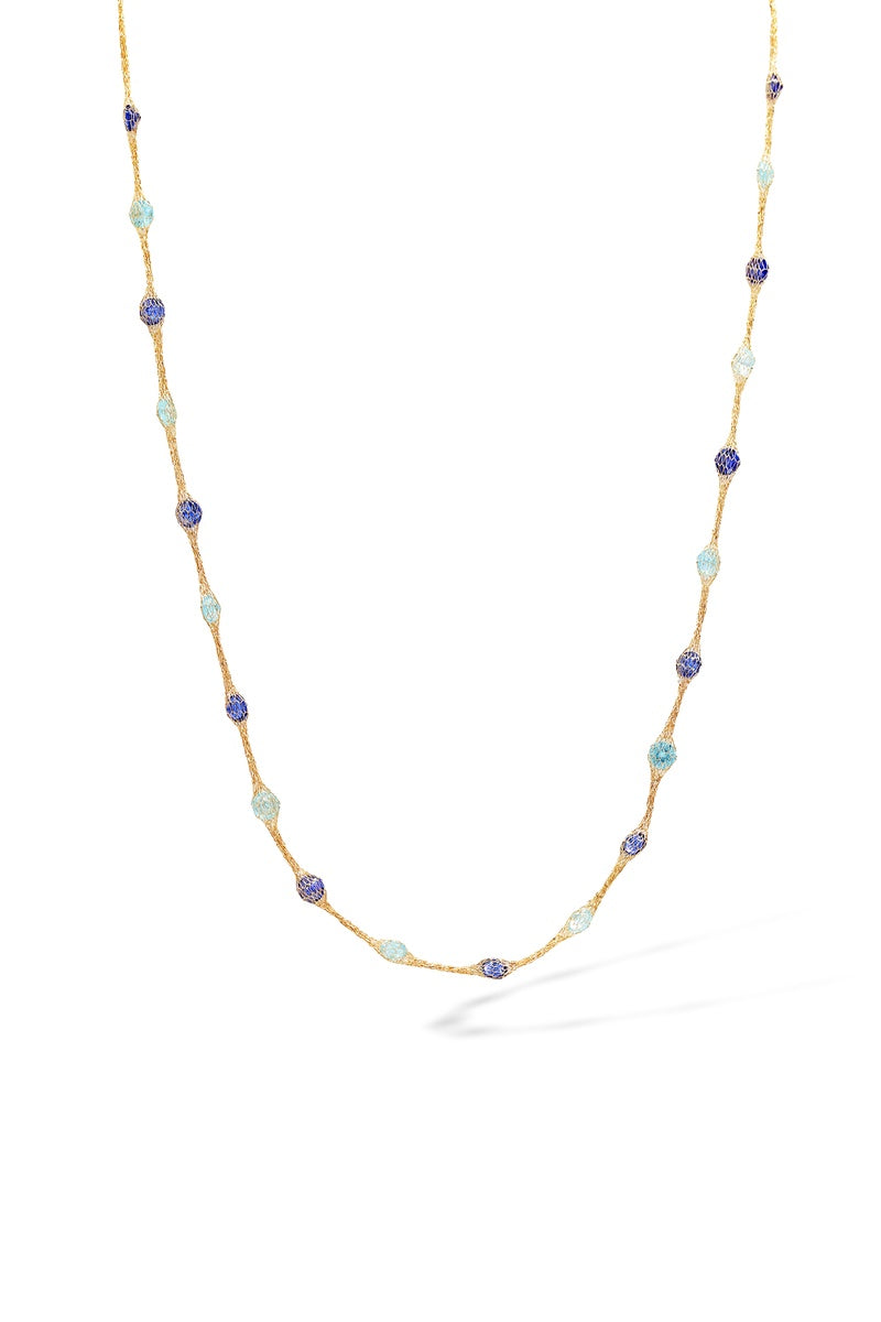 Collar "Constellation Ovale Lagon" oro amarillo 375/1000 y circonita