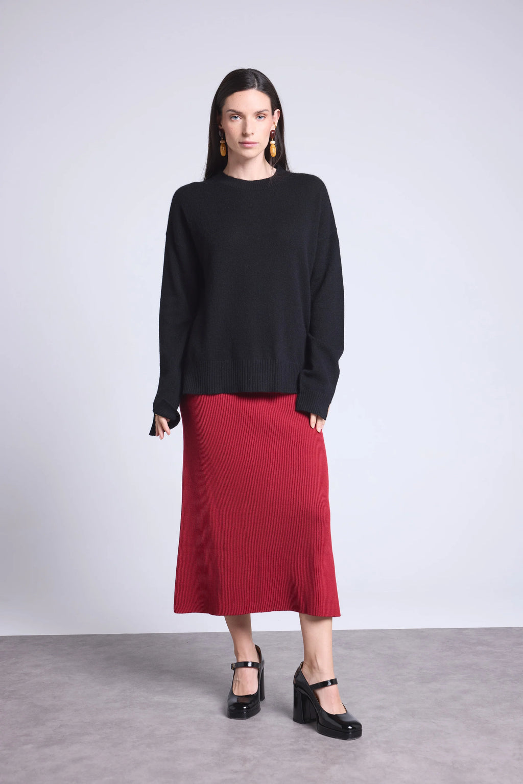 Pull Col Rond Oversize Cgiada - Noir - Femme - 100% Cachemire