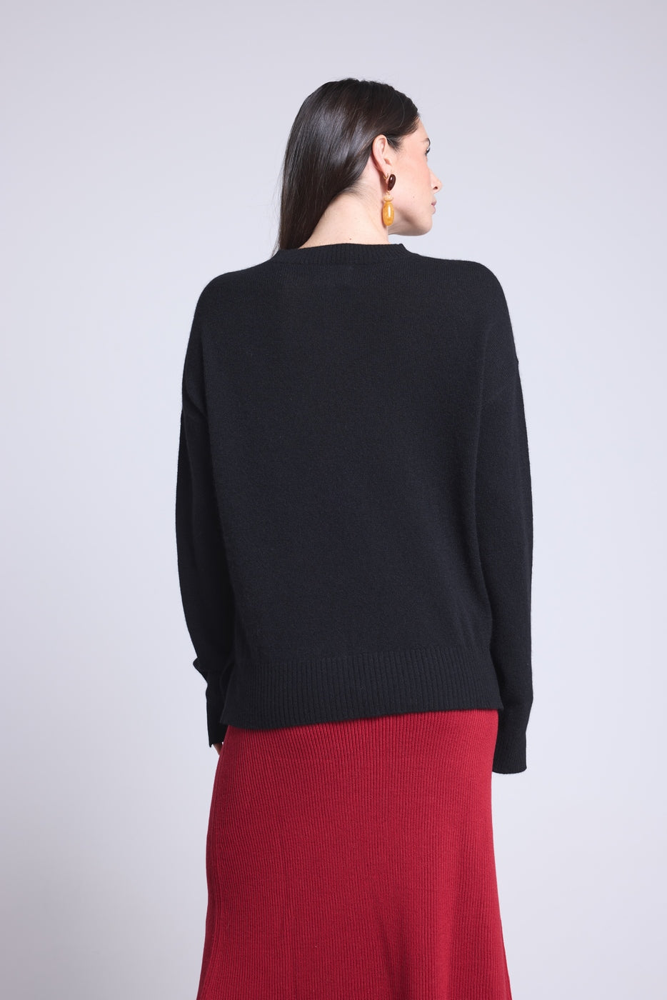 Pull Col Rond Oversize Cgiada - Noir - Femme - 100% Cachemire