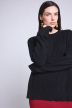 Pull Col Rond Oversize Cgiada - Noir - Femme - 100% Cachemire
