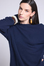 Oversized Round Neck Jumper Cgiada - Navy Blue - Women