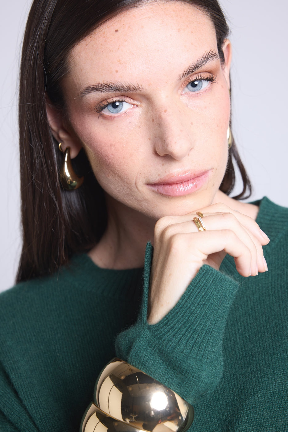 Cgiada Oversized Crew-Neck Jumper - Bottle Green - Women