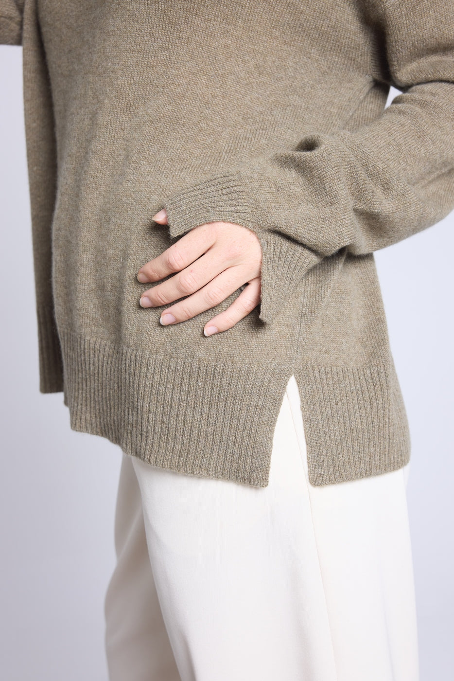 Jersey oversize de cuello redondo Cgiada - Verde caqui - Mujer