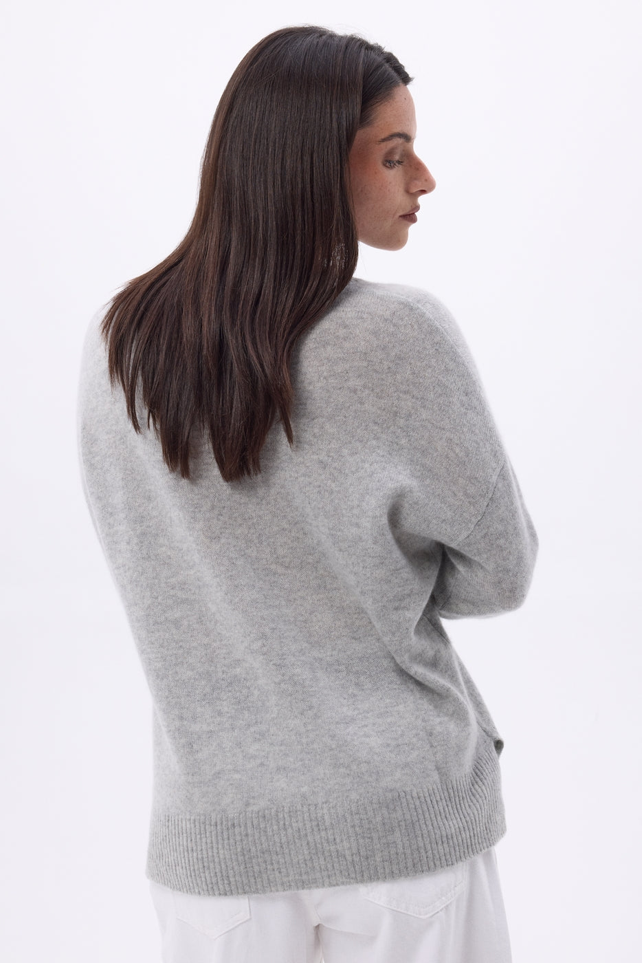 Oversized Trui Met Ronde Hals Cgiada - Lichtgrijs - Dames - 100% Kasjmier