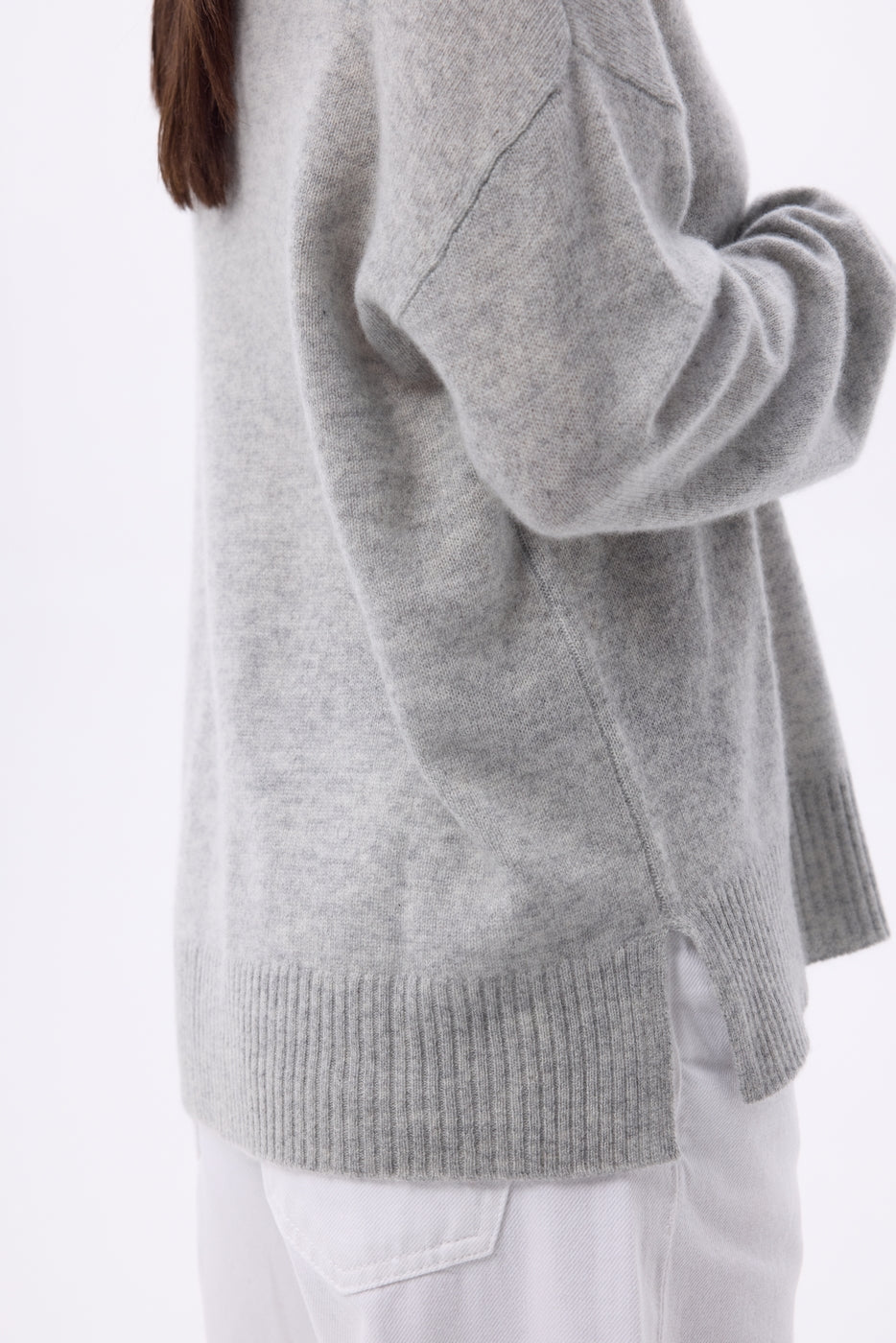 Oversized Trui Met Ronde Hals Cgiada - Lichtgrijs - Dames - 100% Kasjmier