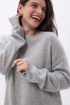 Oversized Trui Met Ronde Hals Cgiada - Lichtgrijs - Dames - 100% Kasjmier