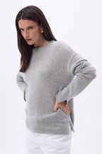 Oversized Trui Met Ronde Hals Cgiada - Lichtgrijs - Dames - 100% Kasjmier
