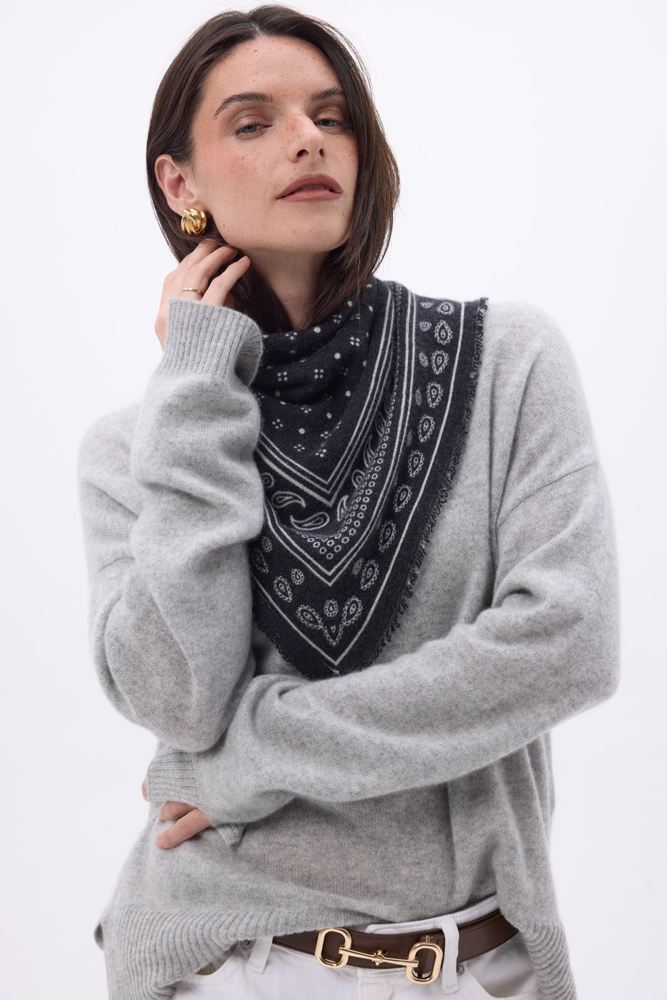 Oversized Trui Met Ronde Hals Cgiada - Lichtgrijs - Dames - 100% Kasjmier