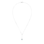 Collier "Goutte D'Azur 0,35Ct/1" Or Blanc 375/1000 Et Topaze