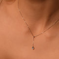 “Goutte D’Azur 0.35Ct/1” Necklace 375/1000 White Gold And Topaz