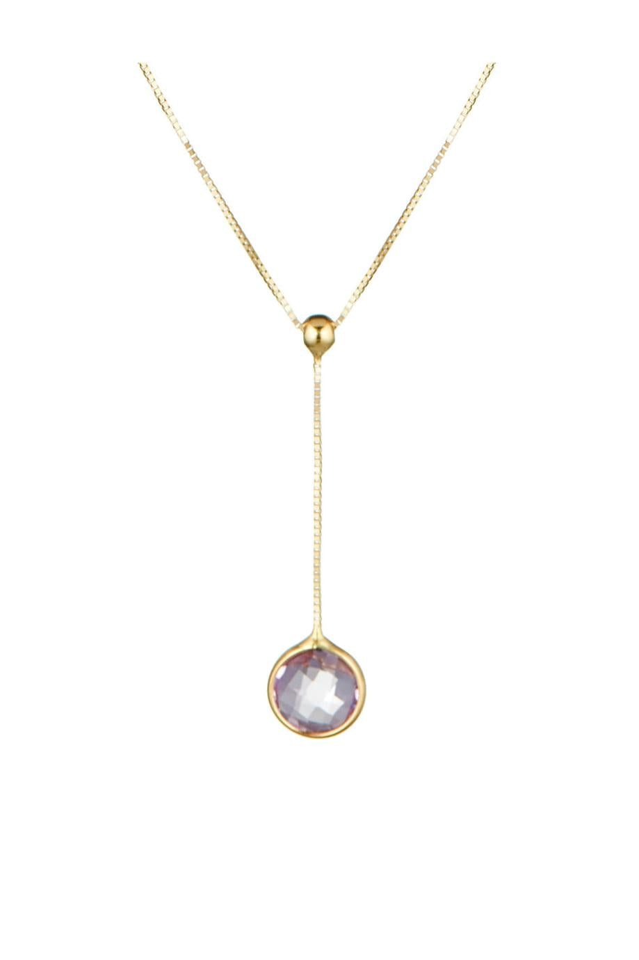 “Jolie Amethe” Necklace 375/1000 Yellow Gold