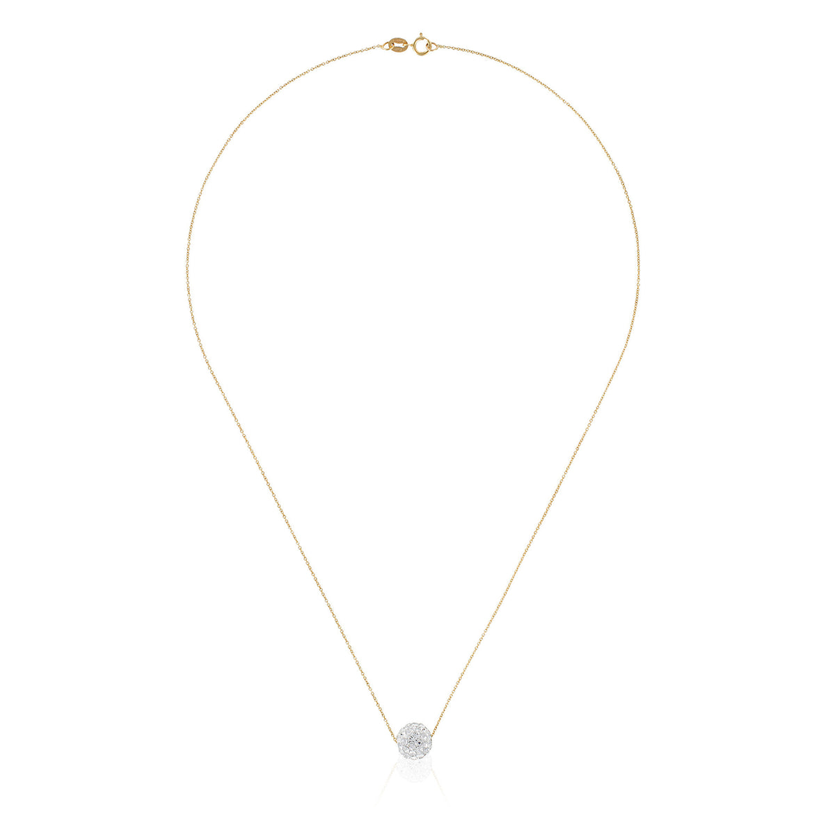 Naszyjnik "Bulle De Crystal" Żółte Złoto 375/1000 i Cyrkonia