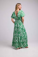 Robe Longue Manches Courtes - Vert
