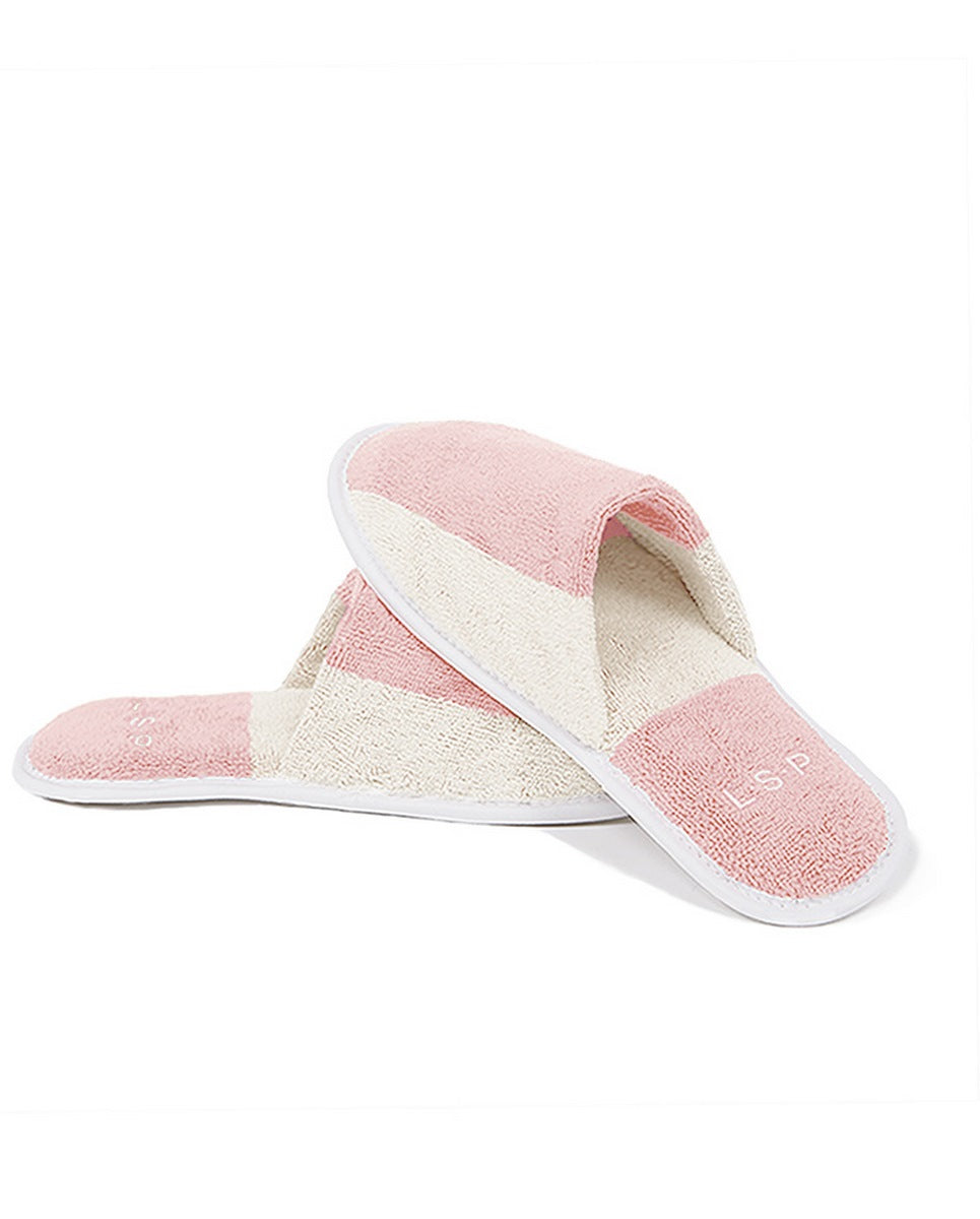 Par De Zapatillas De Rizo - Rayas Rosa Ninfa / Crema