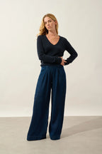 Pull Col V 4 Fils - Chelsea - Caviar