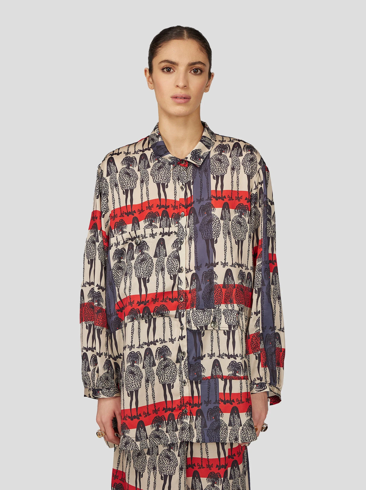 Buffalo Lang Overhemd Met Rift-Print