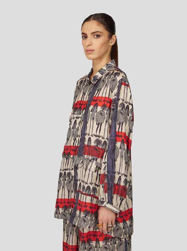 Lang Buffalo-skjorte Med Rift-print