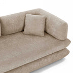 Chima - Gerades Komprimiertes Klappsofa 3-Sitzer Mit Schlaffunktion - Chenille-Stoff - Taupe