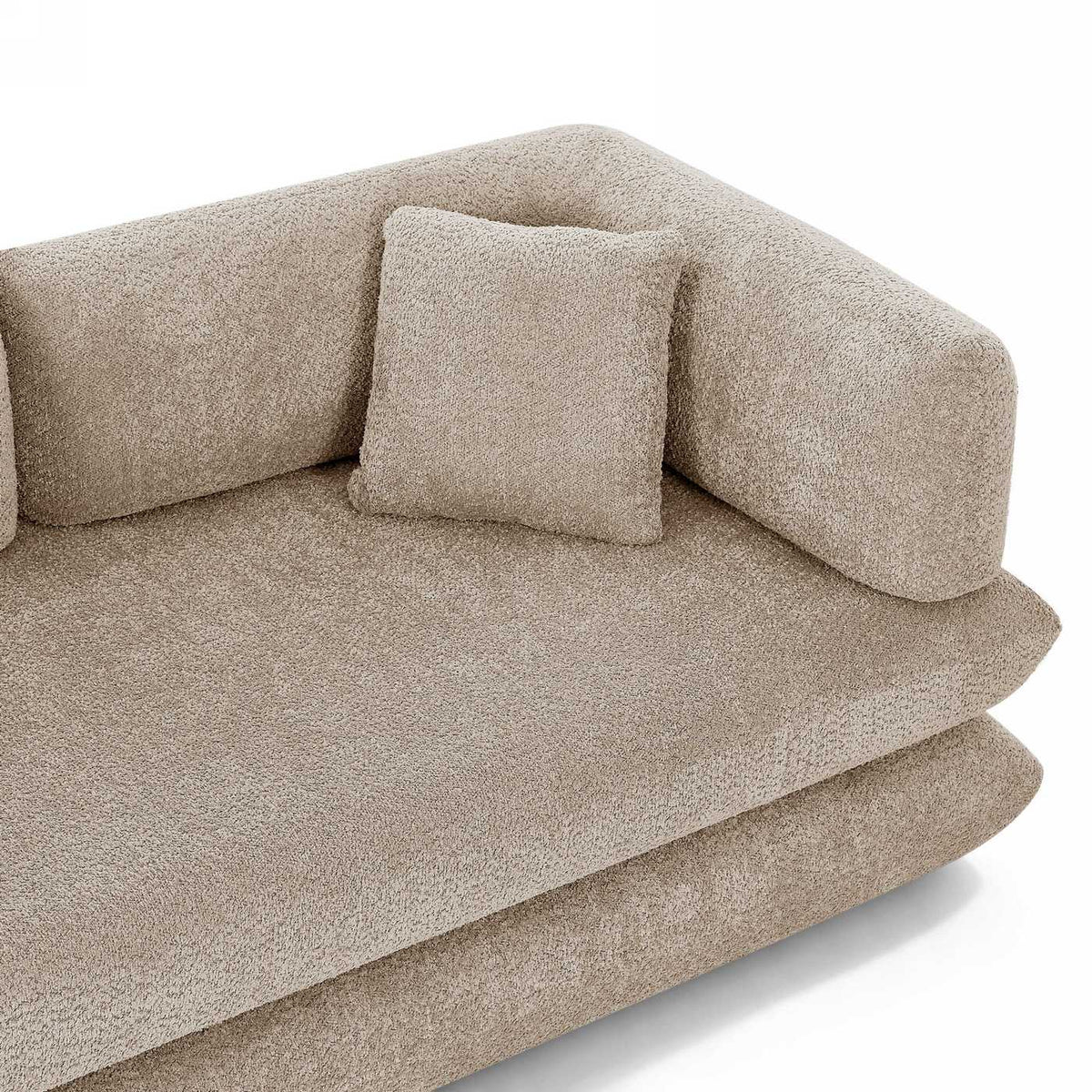 Chima - Gerades Komprimiertes Klappsofa 3-Sitzer Mit Schlaffunktion - Chenille-Stoff - Taupe