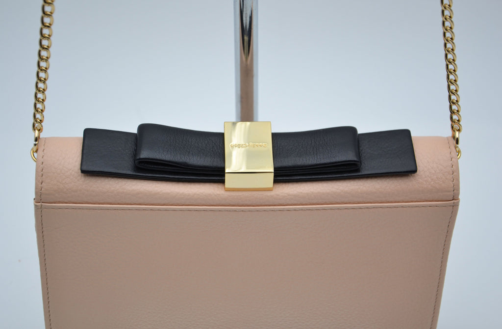 See by Chloé Pastel Pink Grained Leather Wallet on Chain Bag