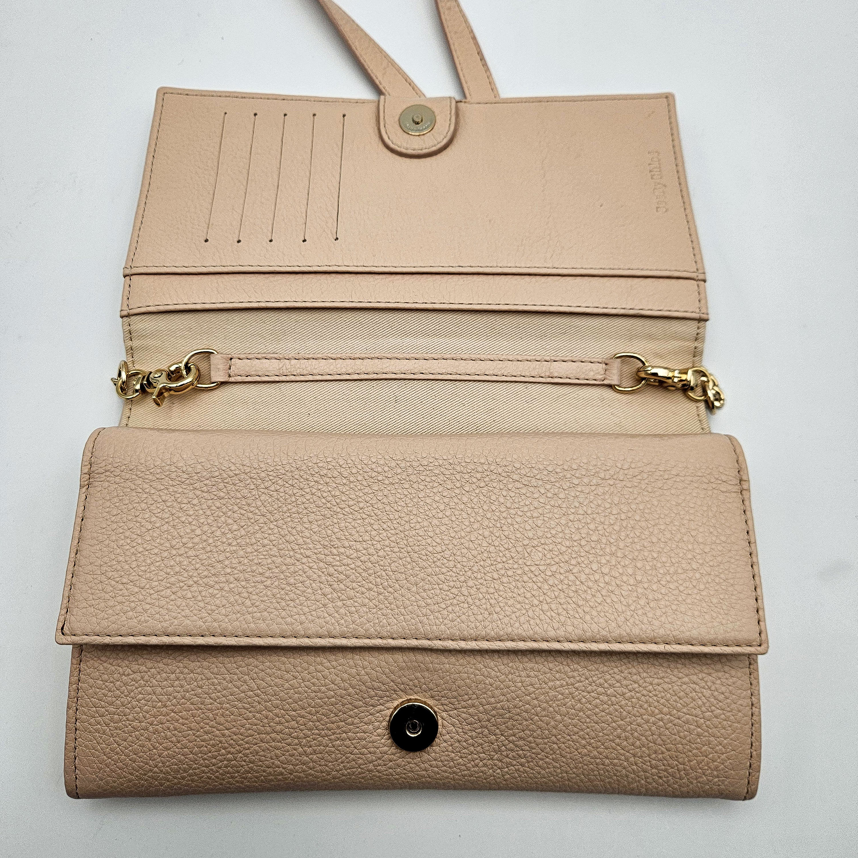 See by Chloé Pastel Pink Grained Leather Wallet on Chain Bag