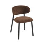 Ciara - Chaises - Bouclette - Marron Et Pieds Métal Noir