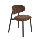 Ciara - Chaises - Bouclette - Marron Et Pieds Métal Noir