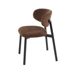 Ciara - Chaises - Bouclette - Marron Et Pieds Métal Noir