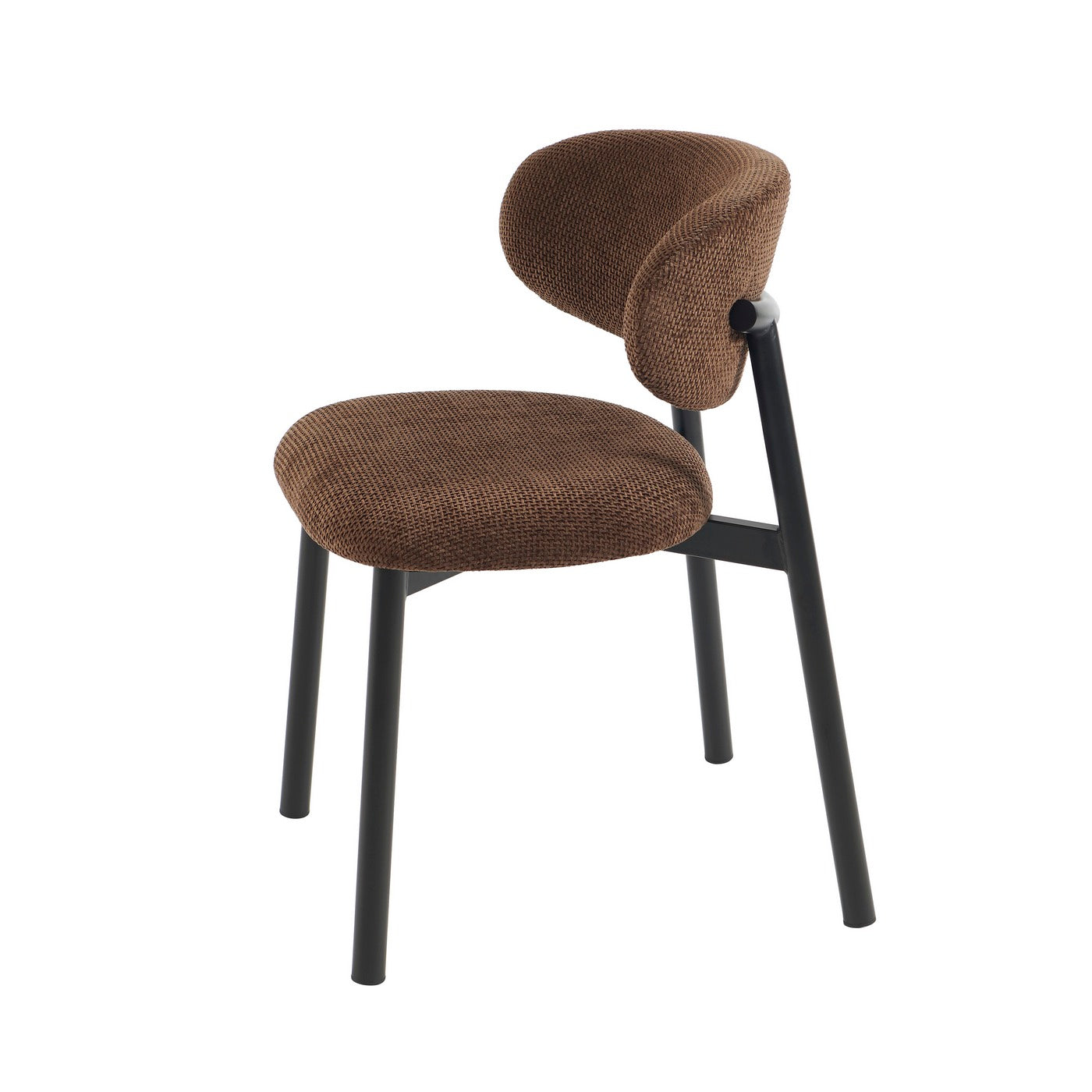 Ciara - Chaises - Bouclette - Marron Et Pieds Métal Noir