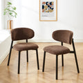 Ciara - Chaises - Bouclette - Marron Et Pieds Métal Noir