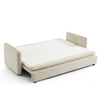 Cibola - Canapé Droit Convertible 3 Places - Velours Côtelé Beige