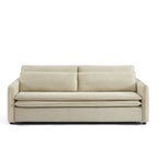 Cibola - Canapé Droit Convertible 3 Places - Velours Côtelé Beige