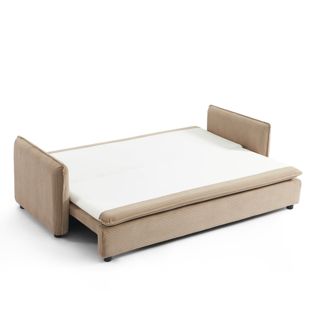 Cibola – Sofa prosta z funkcją spania 3-osobowa – Sztruks taupe