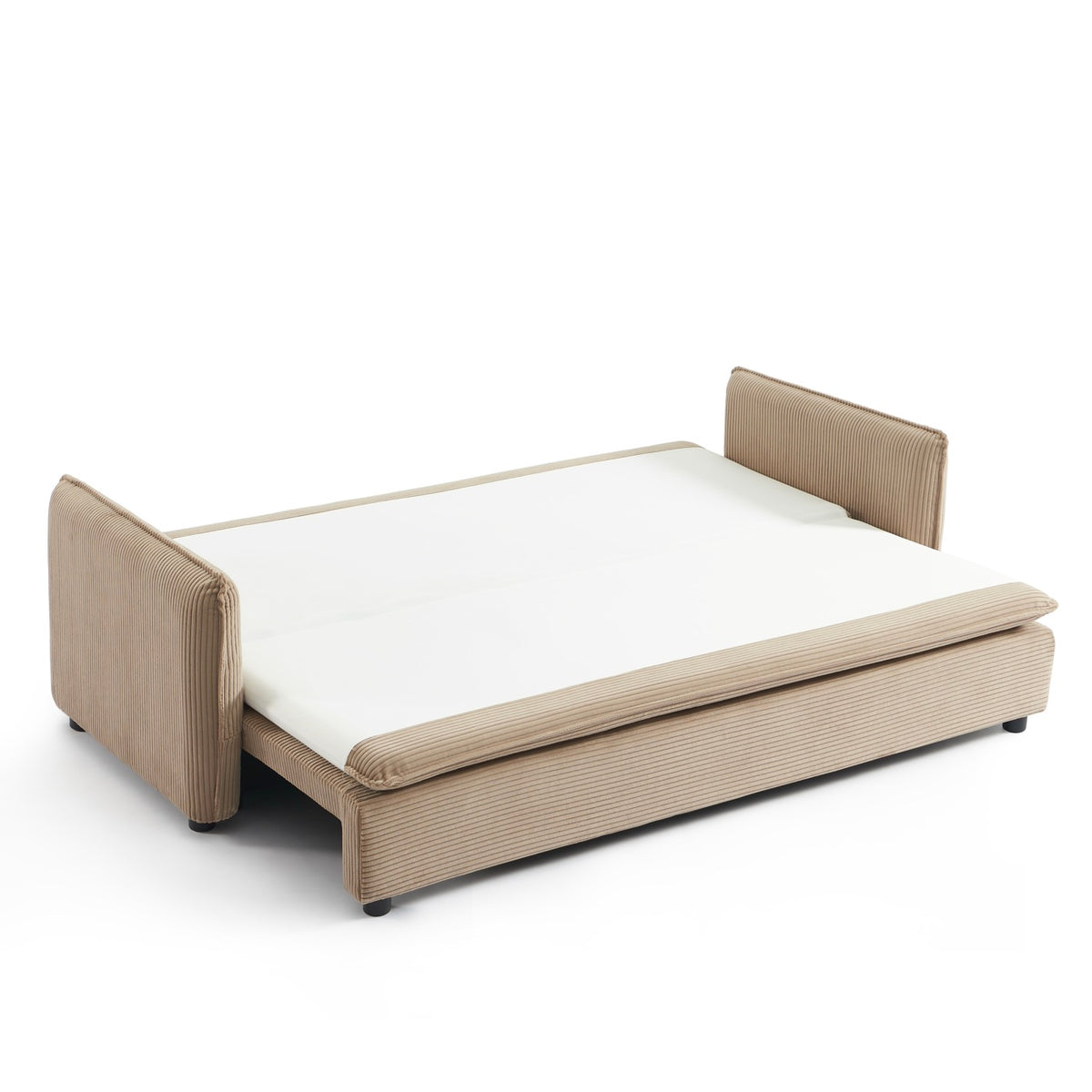 Cibola – Sofa prosta z funkcją spania 3-osobowa – Sztruks taupe