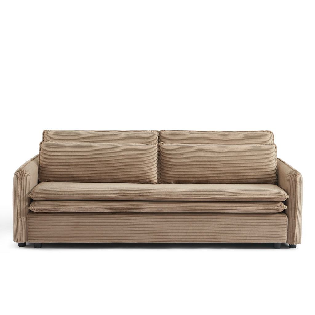 Cibola – Sofa prosta z funkcją spania 3-osobowa – Sztruks taupe