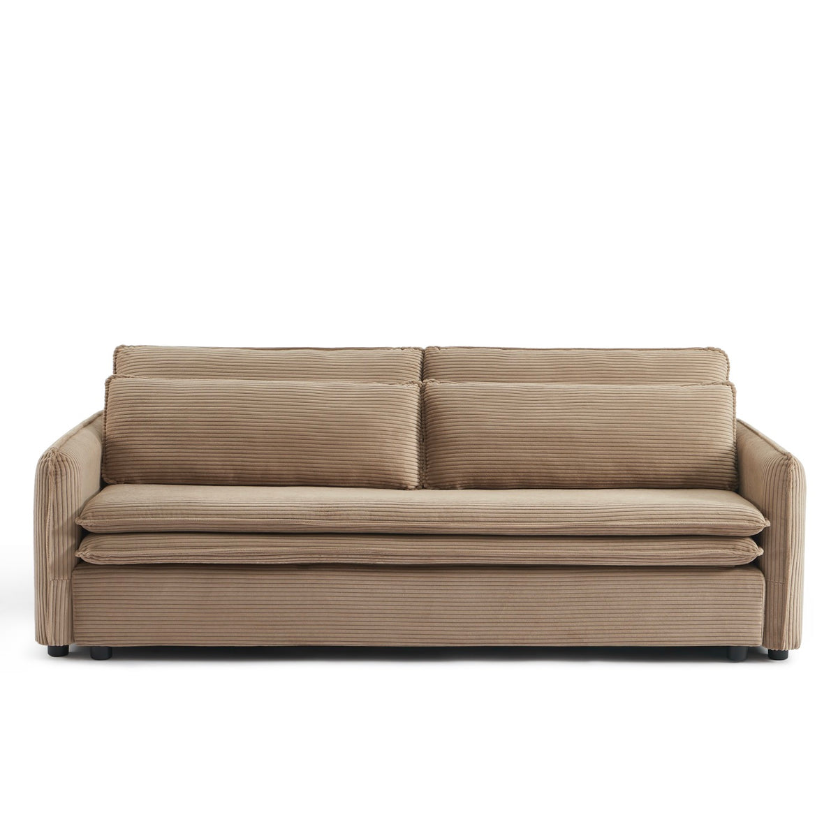 Cibola – Sofa prosta z funkcją spania 3-osobowa – Sztruks taupe