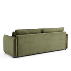 Cibola - Canapé Droit Convertible 3 Places - Velours Côtelé Vert