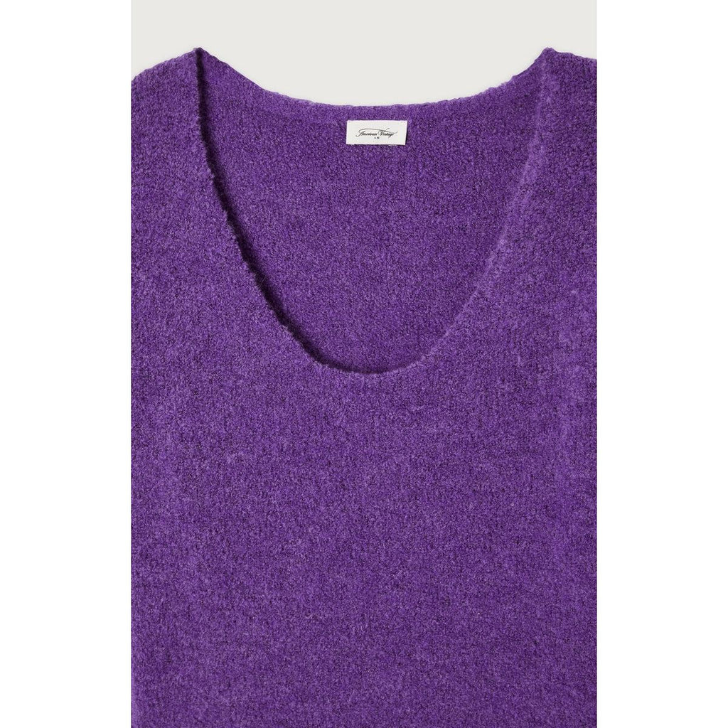 Wide Mid-Length Round-Neck Jumper - Violet - Women