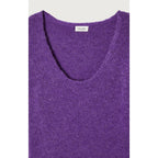 Wide Mid-Length Round-Neck Jumper - Violet - Women