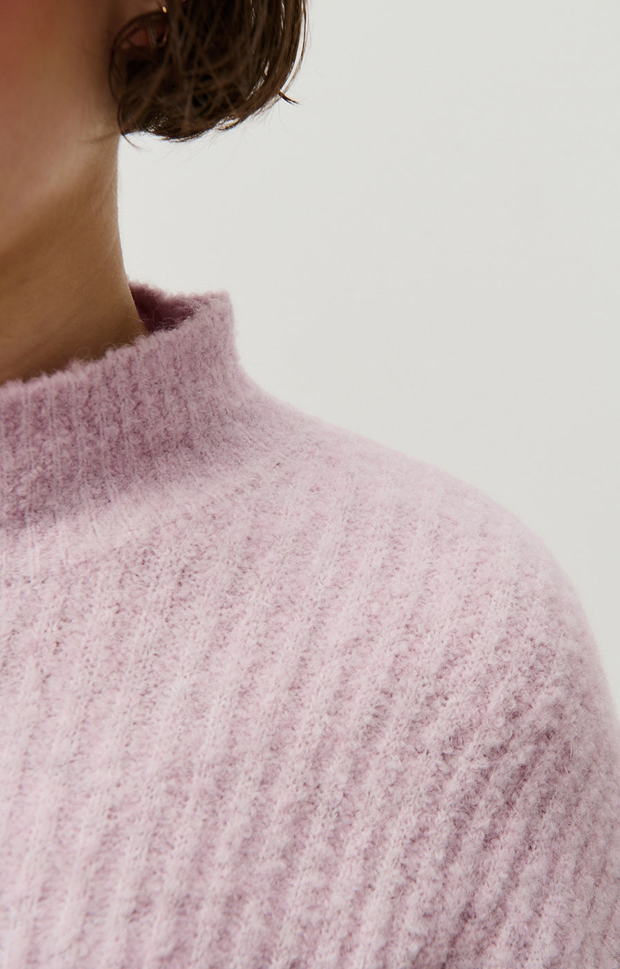 Pull Col Montant - Baby Lilas Chine - Femme