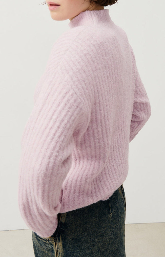 Pull Col Montant - Baby Lilas Chine - Femme