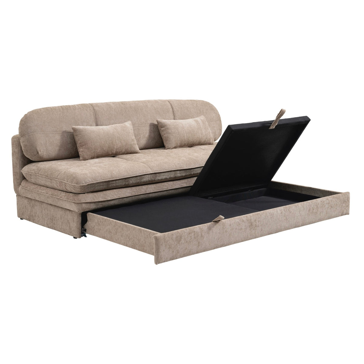 Cila – Schlafsofa 3-Sitzer – Brauner Stoff
