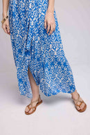 Vestido largo de manga corta - Azul