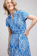 Vestido largo de manga corta - Azul