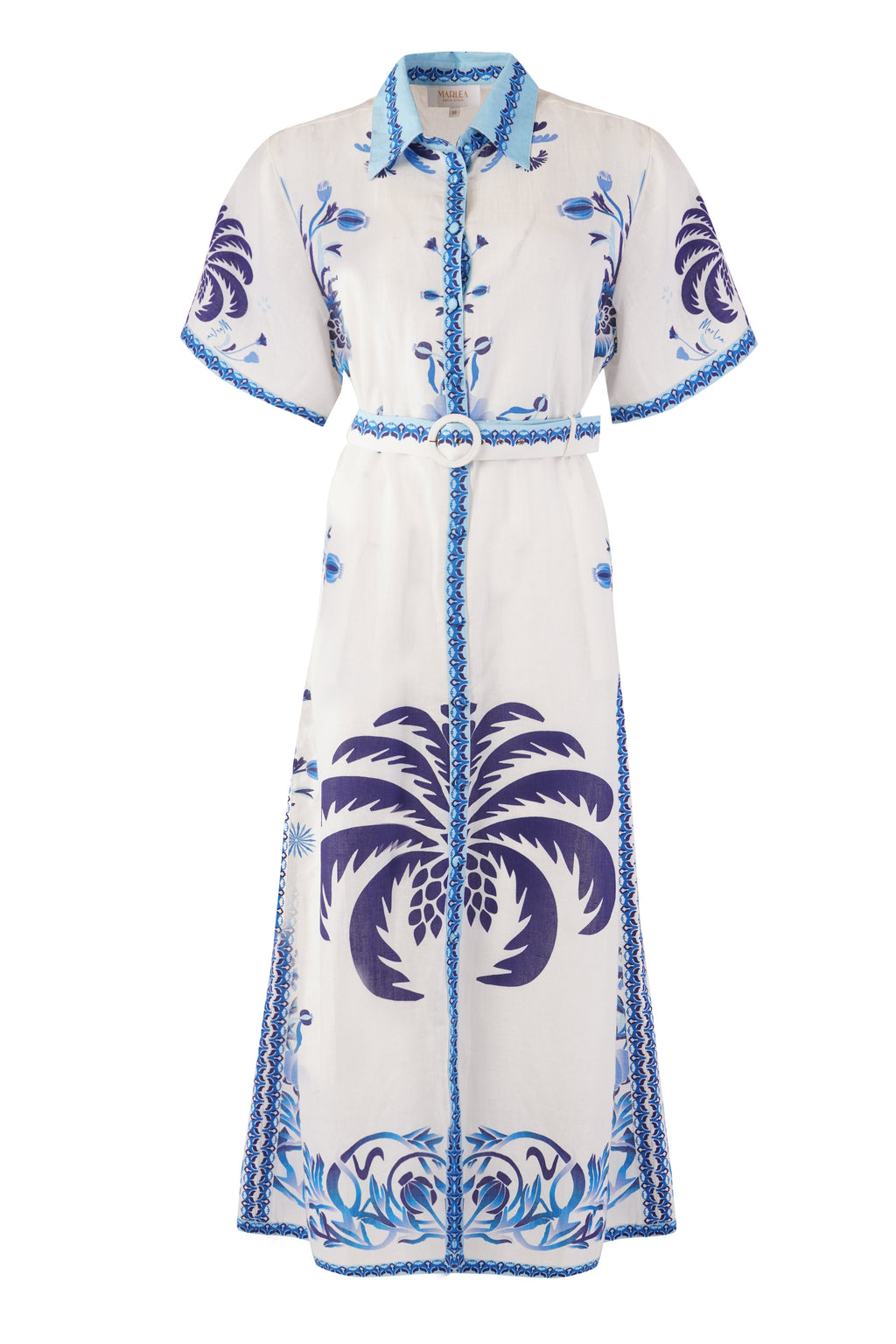 Chiara Dress - Blue Palm Tree