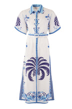 Chiara Dress - Blue Palm Tree