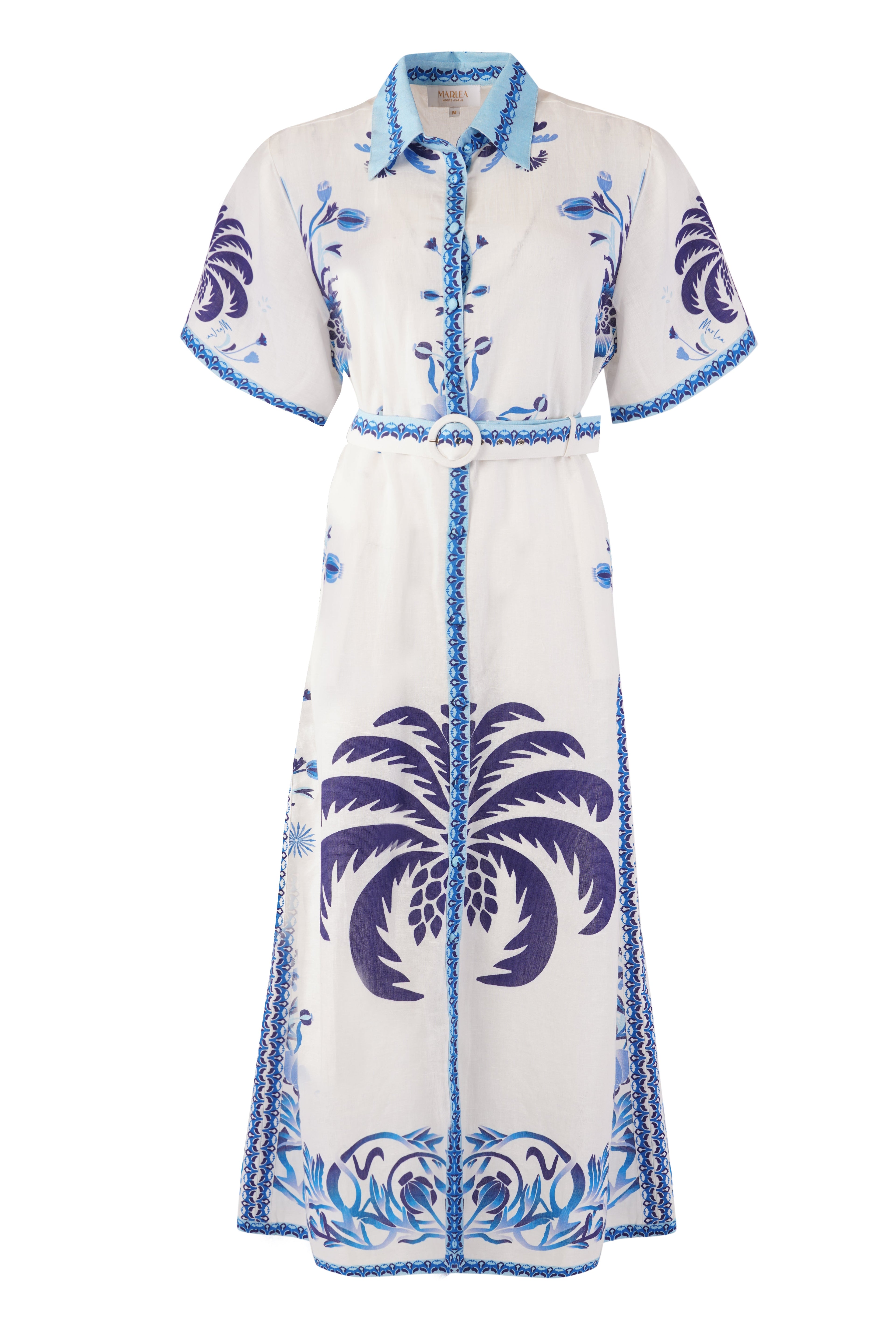 Chiara Dress - Blue Palm Tree