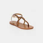Calank - Sandalias de dedo Lebai - Lt Gold Croco / Camel