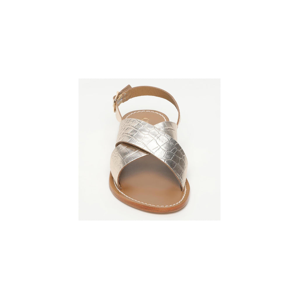Funes Sandals - Light Gold Croco