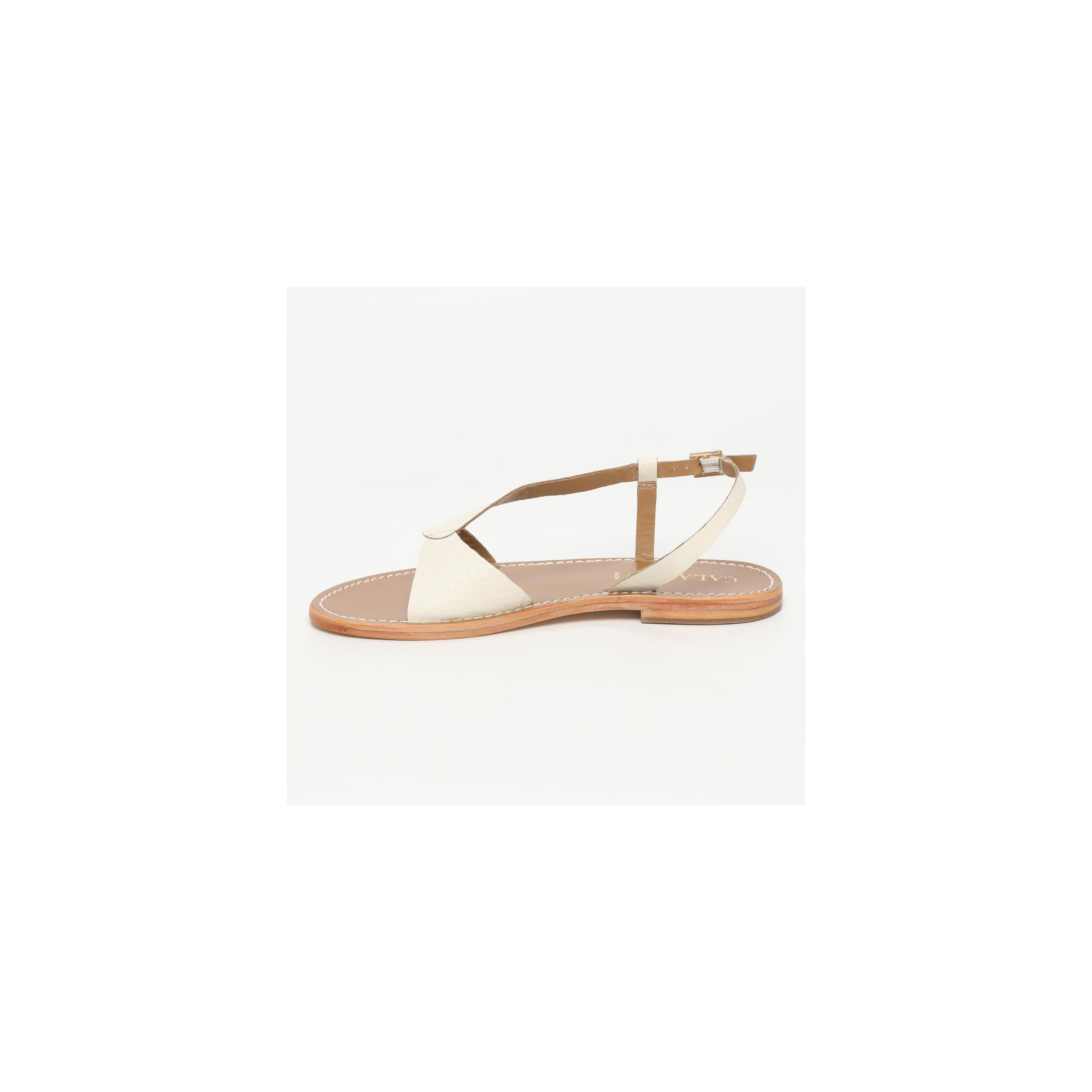 Flo Sandals - White Croco